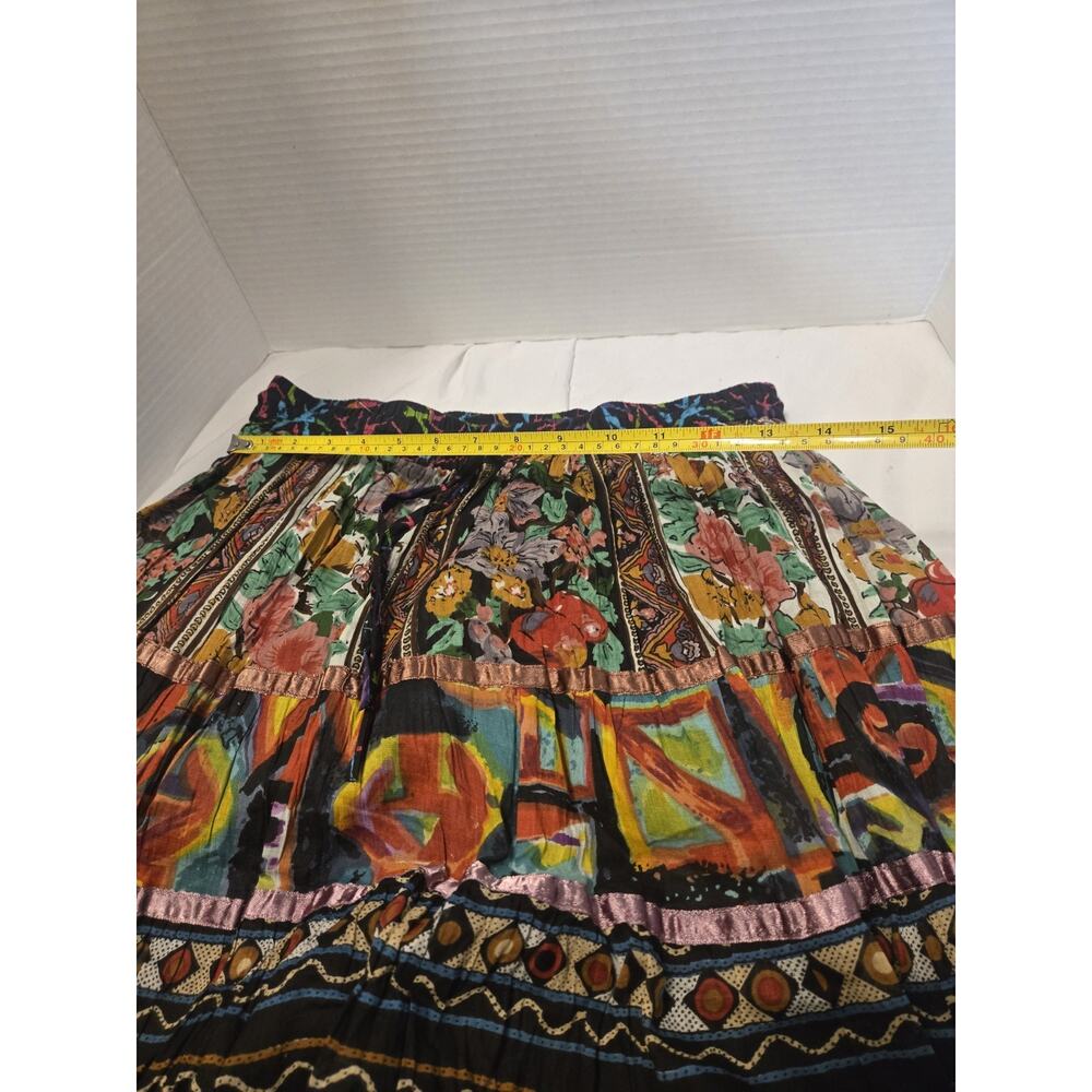 TravelSmith Black Multicolor Boho Tiered Maxi Skirt - Picture 4 of 7